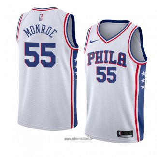 Maillot Philadelphia 76ers Greg Monroe No 55 Association 2018 Blanc