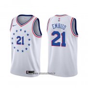 Maillot Philadelphia 76ers Joel Embiid NO 21 Earned Blanc