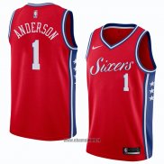 Maillot Philadelphia 76ers Justin Anderson No 1 Statement 2018 Rouge