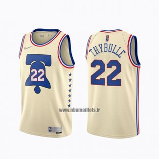 Maillot Philadelphia 76ers Matisse Thybulle No 22 Earned 2020-21 Crema