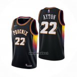Maillot Phoenix Suns Deandre Ayton NO 22 75th Anniversary 2022 Noir