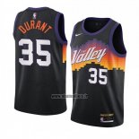 Maillot Phoenix Suns Kevin Durant NO 35 Ville 2020-21 Noir