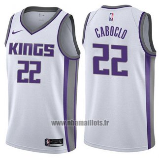 Maillot Sacramento Kings Bruno Caboclo No 22 Association 2017-18 Blanc