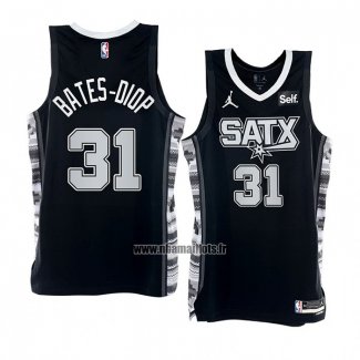 Maillot San Antonio Spurs Keita Bates-Diop NO 31 Statement 2022-23 Noir