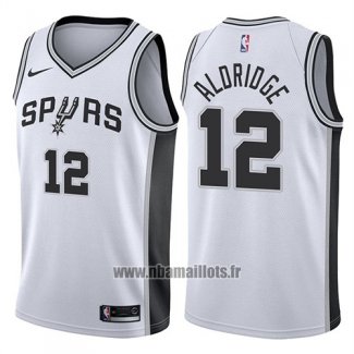 Maillot San Antonio Spurs Lamarcus Aldridge No 12 2017-18 Blanc