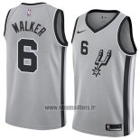 Maillot San Antonio Spurs Lonnie Walker No 6 Statement 2018 Gris