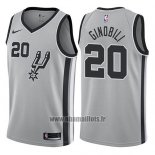 Maillot San Antonio Spurs Manu Ginobili No 20 Statement 2017-18 Gris