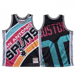 Maillot San Antonio Spurs Personnalise NO 0 Mitchell & Ness Big Face Noir