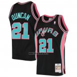 Maillot San Antonio Spurs Tim Duncan No 21 Mitchell & Ness 1998-99 Noir