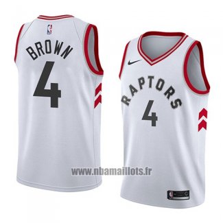 Maillot Tornto Raptors Lorenzo Brown No 4 Association 2018 Blanc