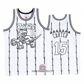 Maillot Tornto Raptors Vince Carter No 15 Concord Collection Hardwood Classics Blanc Noir