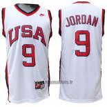 Maillot USA 1984 Michael Jordan No 9 Blanc