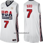 Maillot USA 1992 Larry Bird No 7 Blanc