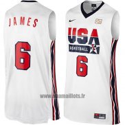 Maillot USA 1992 Lebron James No 6 Blanc