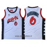 Maillot USA 1996 Anfernee Hardaway No 6 Blanc