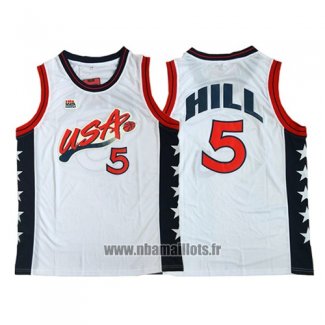 Maillot USA 1996 Grant Hill No 5 Blanc