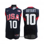 Maillot USA 2008 Kobe Bryant No 10 Bleu