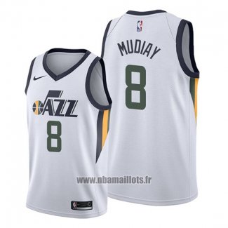 Maillot Utah Jazz Emmanuel Mudiay No 8 Association Blanc