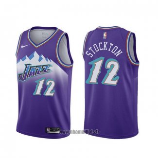 Maillot Utah Jazz John Stockton NO 12 Classic Edition 2019-20 Volet