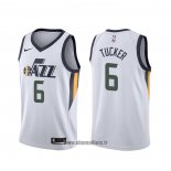 Maillot Utah Jazz Rayjon Tucker NO 6 Association Blanc Edition