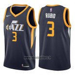 Maillot Utah Jazz Ricky Rubio No 3 Icon 2017-18 Bleu