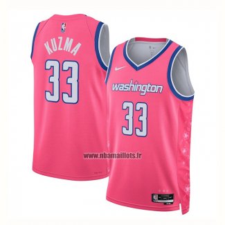 Maillot Washington Wizards Kyle Kuzma NO 33 Ville 2022-23 Rosa