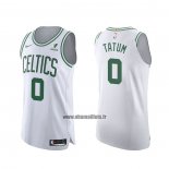 Maillot Boston Celtics Jayson Tatum NO 0 Association Authentique Blanc