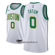 Maillot Boston Celtics Jayson Tatum No 0 Ville 2018-19 Blanc
