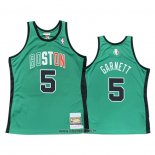 Maillot Boston Celtics Kevin Garnett No 5 Hardwood Classics Throwback 2007-08 Vert