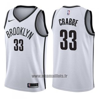 Maillot Brooklyn Nets Allen Crabbe No 33 Association 2017-18 Blanc