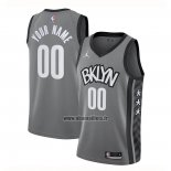 Maillot Brooklyn Nets Personnalise Statement Gris
