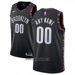 Maillot Brooklyn Nets Personnalise Ville 2019 Noir