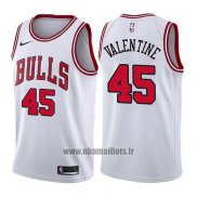 Maillot Chicago Bulls Denzel Valentine No 45 Association 2017-18 Blanc