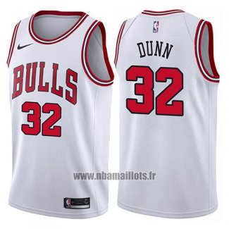 Maillot Chicago Bulls Kris Dunn No 32 Association 2017-18 Blanc