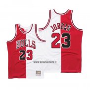 Maillot Chicago Bulls Michael Jordan NO 23 Split Blanc Rouge