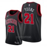 Maillot Chicago Bulls Thaddeus Young No 21 Statement Edition Noir