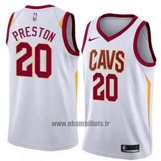 Maillot Cleveland Cavaliers Billy Preston No 20 Association 2018 Blanc