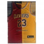 Maillot Cleveland Cavaliers Los Angeles Lakers LeBron James NO 23 Split Rouge Jaune