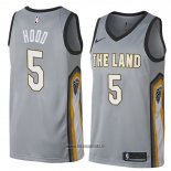 Maillot Cleveland Cavaliers Rodney Hood No 5 Ville 2018 Gris