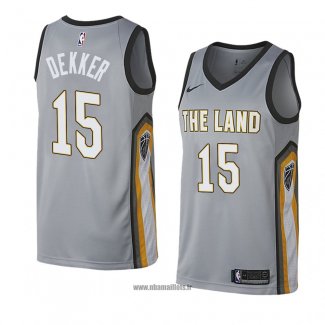 Maillot Cleveland Cavaliers Sam Dekker No 15 Ville 2018 Gris