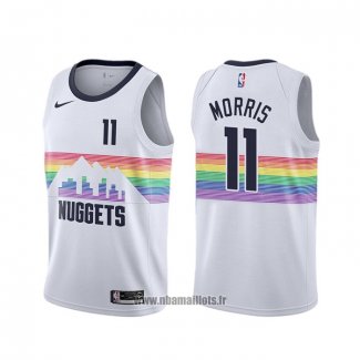 Maillot Denver Nuggets Monte Morris NO 11 Ville Blanc