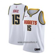 Maillot Denver Nuggets Nikola Jokic No 15 Association 2018-19 Blanc