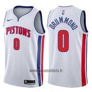 Maillot Detroit Pistons Andre Drummond No 0 Association 2017-18 Blanc