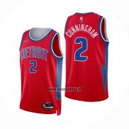 Maillot Detroit Pistons Cade Cunningham NO 2 Ville 2021-22 Rouge