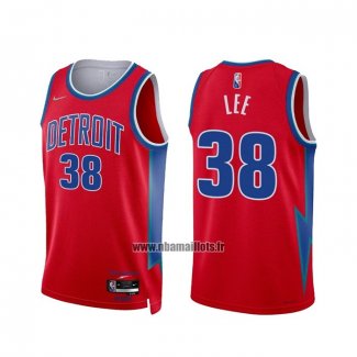 Maillot Detroit Pistons Saben Lee NO 38 Ville 2021-22 Rouge