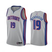 Maillot Detroit Pistons Sviatoslav Mykhailiuk No 19 Statement 2020-21 Gris