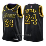 Maillot Enfant Los Angeles Lakers Kobe Bryant NO 24 Ville 2017-18 Noir