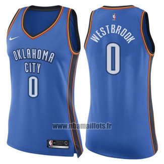 Maillot Femme Oklahoma City Thunder Russell Westbrook No 0 Icon 2017-18 Bleu