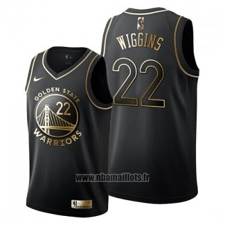 Maillot Golden Edition Golden State Warriors Andrew Wiggins No 22 2019-20 Noir