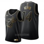 Maillot Golden Edition Miami Heat Tyler Herro No 14 Noir